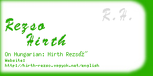 rezso hirth business card